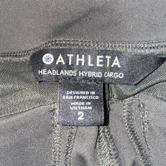 Athleta Headlands Hybrid Cargo Pants Women's Size 2 Olive Green Mid Rise Pockets - Picture 7 of 8